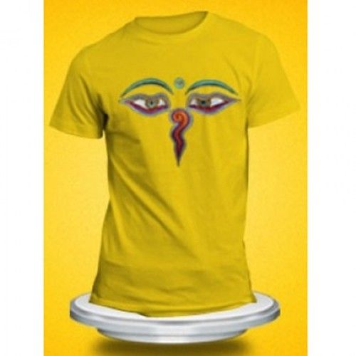 Cotton T-Shirt With Swayambhu Eyes Design