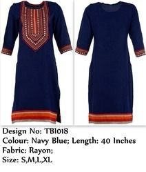 Mirror Work Blue Kurti