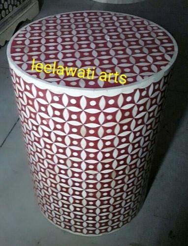 Bone Inlay Side Stool