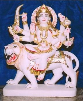 Marble Sherawali Mata Statue