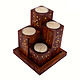 Sheesham Tea Light with Tray Candle Stands