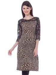 Tiger Print Crepe Kurti