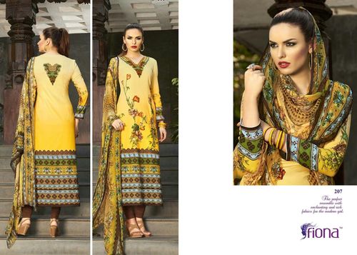 White Designer Yellow Ladies Suit