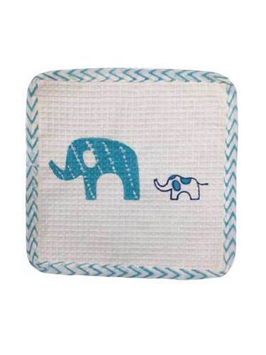 ऑर्गेनिक एक्वा एलिफेंट एंड बेबी फ्लैनेल