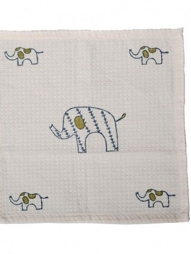 Organic Mama And Baby Elephant Waffle Face Cloth