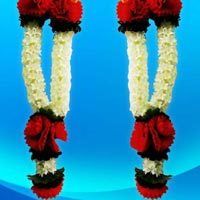 Red Flower With Jasmine Artificial Garland