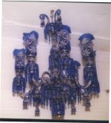 12 Light Blue Glass Chandelier