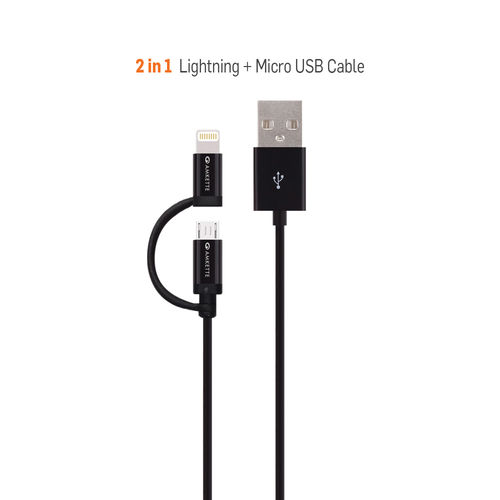 Power Pro 2 In 1 Apple Certified Lightning Plus Micro Usb Cable 