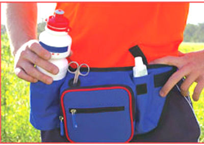 Pouch - Multi-Compartment Design with Water Bottle Holders, Velcro Closure for Spray Can & Medical Scissors Safety Holder