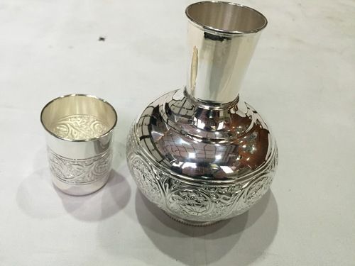 Silver Bowl and Glass