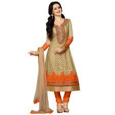 Zari Embroidery Work Semi Stitch Ladies Suit