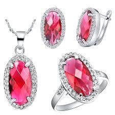 व्हाइट गोल्ड प्लेटेड पेंडेंट और इयररिंग्स