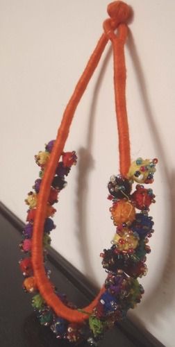 Glass Beads Necklace Orange