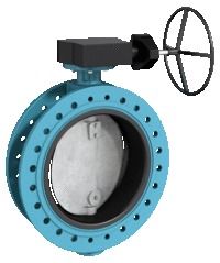 Black Double Flanged Type Butterfly Valve