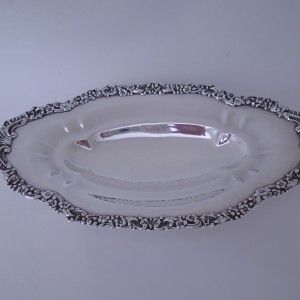 Stieff ROSE Repousse Sterling Bread Tray