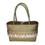 Bamboo Boat Silk Handbag