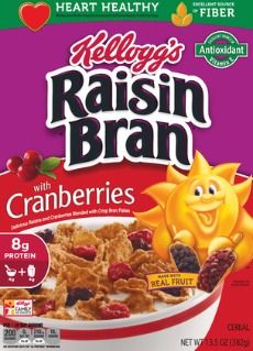 Kelloggs Raisin Bran with Cranberries cereal