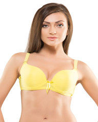 Full Cup Light-padded With Under Weierd Single Yellow Bra