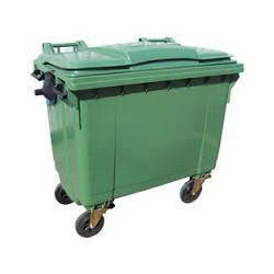 Black Hdpe Four Wheel Waste Container