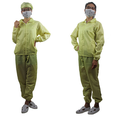 Conductive Fiber Zipper Pockets Antistatic Cleanroom Safety Clothing