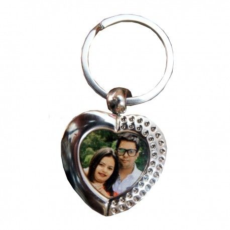 Heart Shape Mattel Keyring With Photo