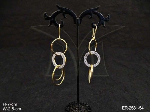 Ring In Ring Style Party Wear AD Earrings