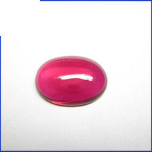 Oval Shape Flat Bottom Red Ruby Cabochon