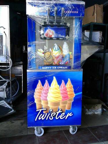 Ice Cream Maker Base Wheeled Twister Omni Van Softy Machine, 2 Flavours 1 Mixed Flavour