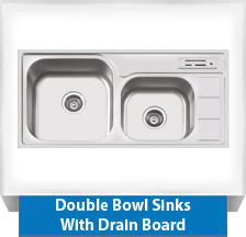 Double Bowl Sinks With Drain Board