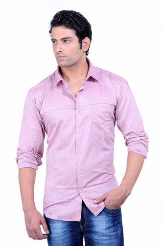 Slim Fit Cotton Men Shirt - Pink