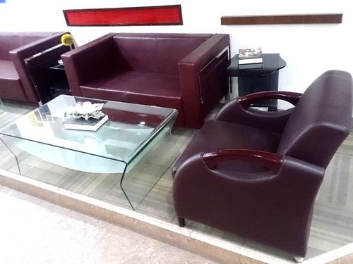 Stylish Office Sofa And Glass Center Tables