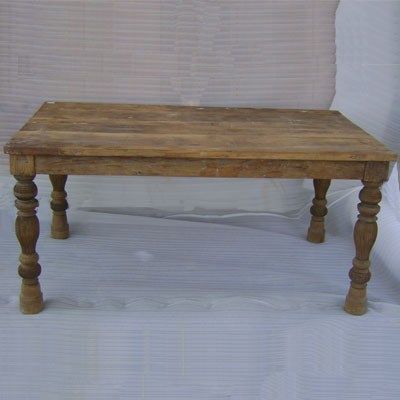 Old Wood Dining Table With Carved K.D. Legs