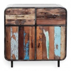 Reclaimed Wood Industrial Cabinet