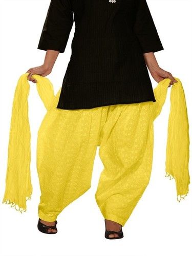 Lemon Embroidery Patiala and Dupatta Set