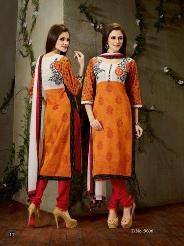 printed churidar suit