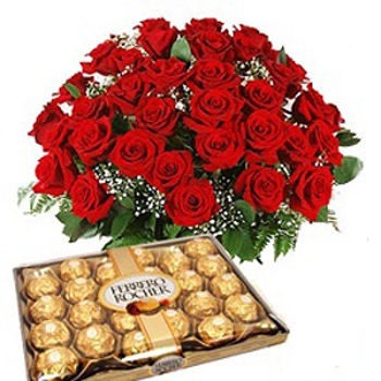 35 Red Roses With Chocolates