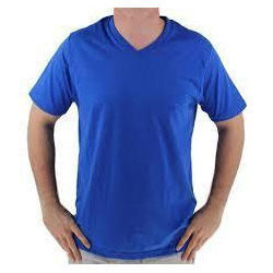 Mens Blue V Neck T-Shirt