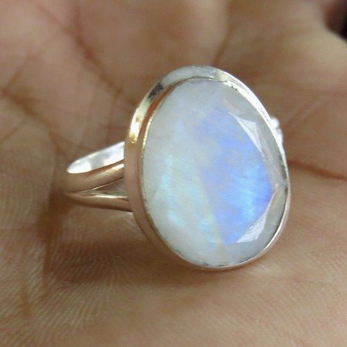 Heavenly Love Rainbow Moonstone 925 Sterling Silver Rings