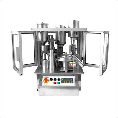 Mini Capsule Filling Machine - Automatic Bench Top Design, 1500/3000 Capsules/Hour Output, PLC Controlled with Auto Rejection Feature, Ideal for R&D and Small Batch Production