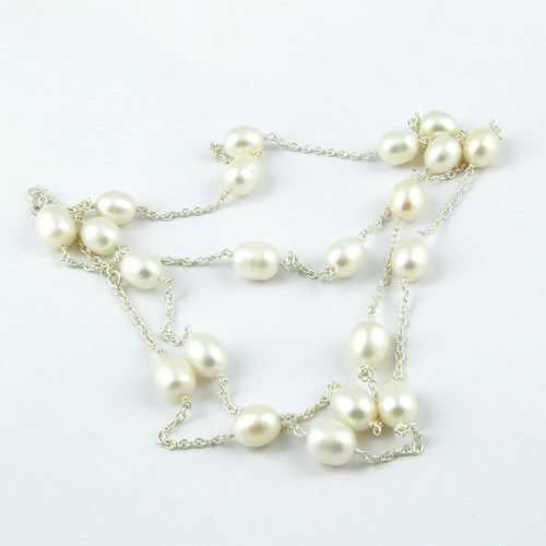 White Pearl 925 Sterling Silver Necklaces