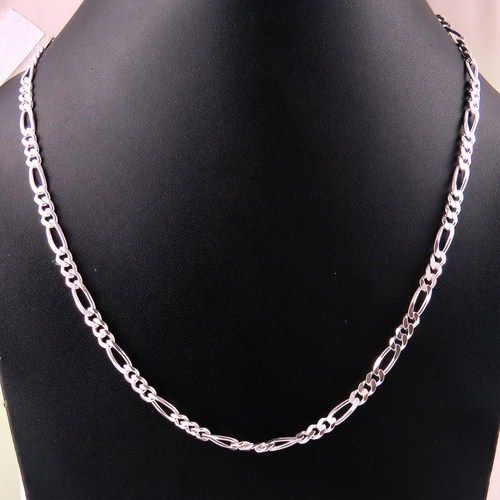 Sterling Figaro Plain Silver 925 Sterling Silver Chain