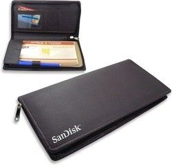 Cheque Book Holder - Leather Cover 10" x 5.5", Dark Brown Color, Utility Pockets & Pen Holder, Accurate Designs & Fine Finish