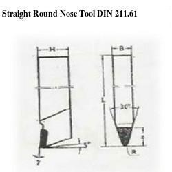DIN 211.61 - Straight Round Nose Tool