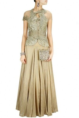 Gold Lehenga With Embroidered Jacket