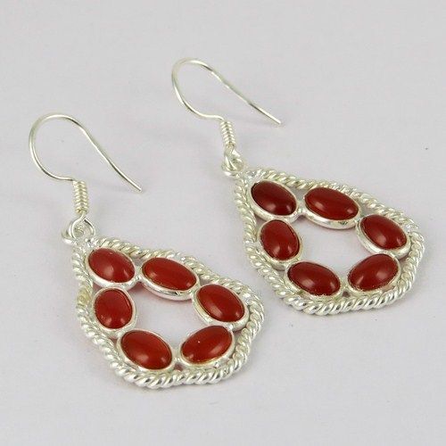 Pure In Heart Carnelian 925 Sterling Silver Earrings