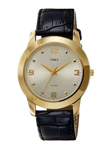 Classics Analog Gold Dial Men'S Leather Watch