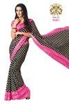 Black Starred Georgette Saree