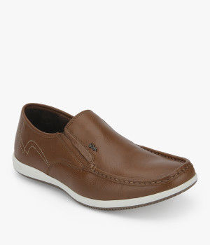 Round Brilliant Cut Classic Brown Color Men Leather Shoe