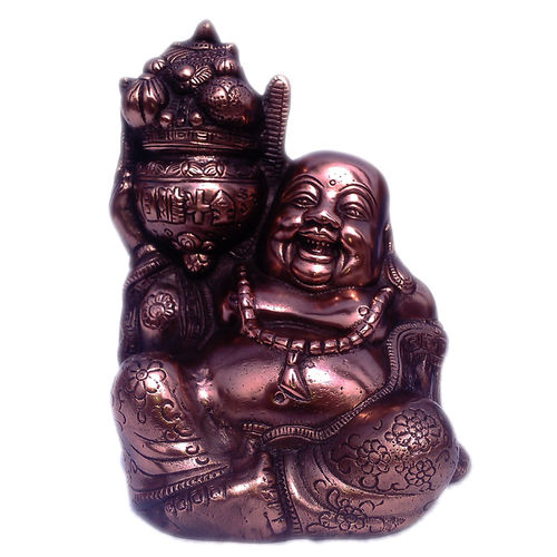 Fengshui Hotei Laughing Buddha Metal Figurine