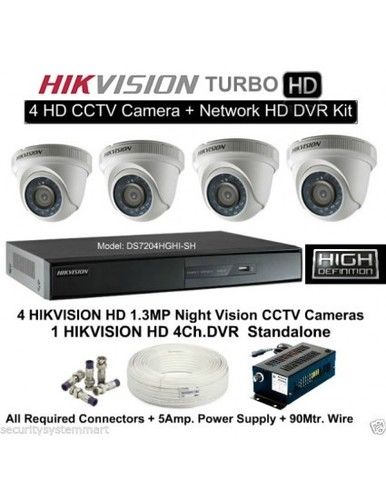 4 HD CCTV Camera with Network HD DVR Kit